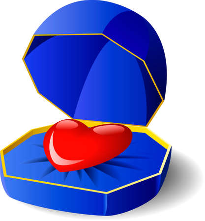 The heart of love in a gift box is shown.のイラスト素材