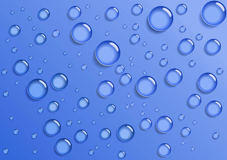 Water droplets on a blue background are shown in the picture.のイラスト素材