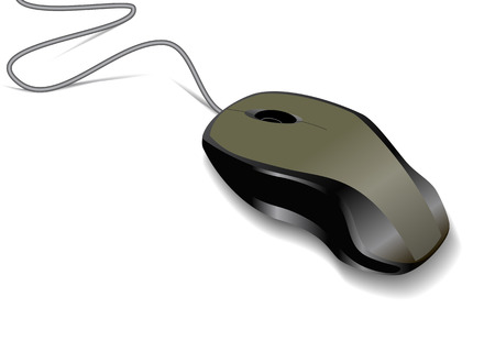 Computer mouse on a white background is shown in the picture.のイラスト素材