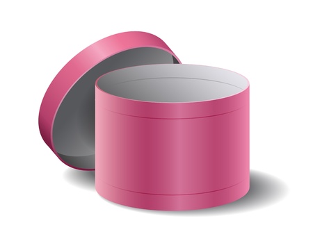 Round gift box is shown in the picture.のイラスト素材