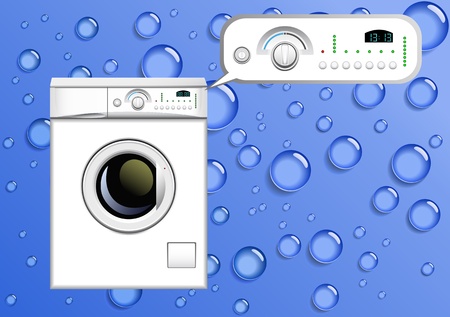 Washing machine is shown in the picture.のイラスト素材