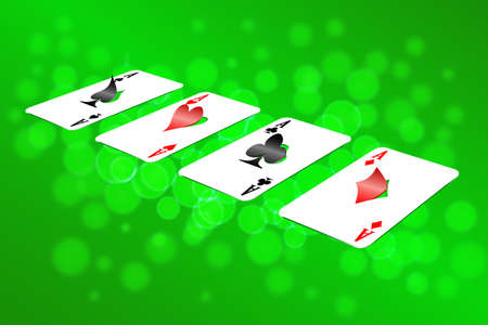 Playing cards on an abstract background are shown in the image.のイラスト素材