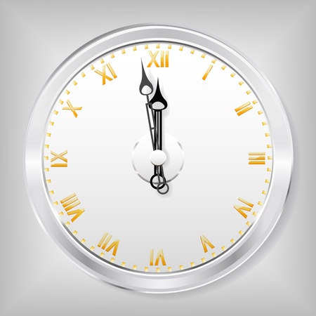 The clock with gold numbers is shown in the image.のイラスト素材