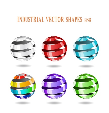 Multi-colored balls of steel strip are shown in the image.のイラスト素材
