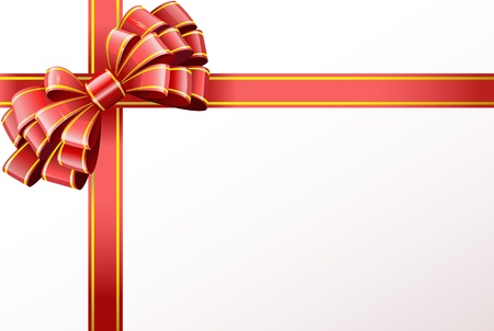 Bow made of shiny red ribbon is shown in the image.のイラスト素材