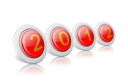 The number buttons 2012 are shown in the image.のイラスト素材