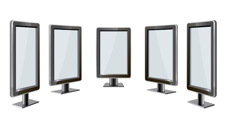 Outdoor advertising citylights are shown in the picture のイラスト素材