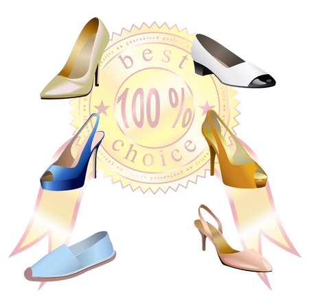 Shoes of different styles are shown in the picture のイラスト素材