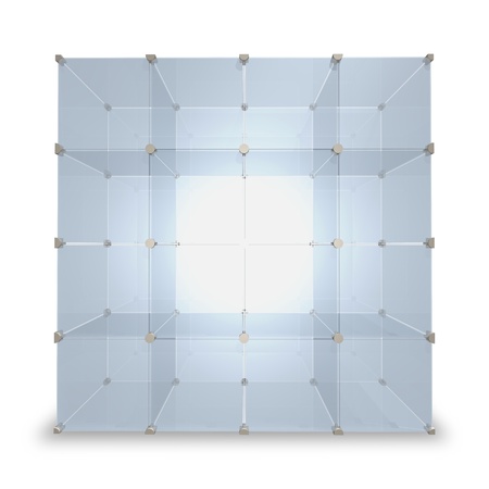 Glass trading showcase is shown in the image.の写真素材