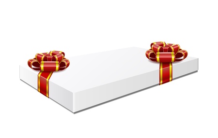 Gift box with red bows are isolated on white background のイラスト素材