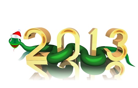 Merry snake on white background is shown in image の写真素材