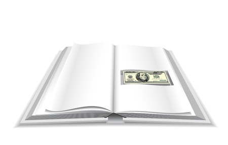 Cash stash in the book is shown in the image.のイラスト素材
