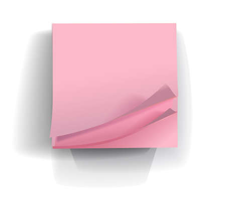 Stack of paper for notes is on white background.のイラスト素材