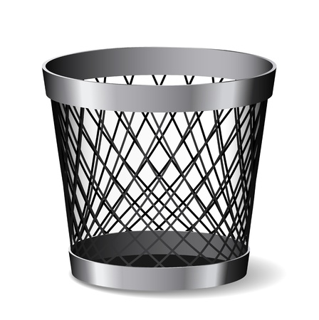 Steel paper bin is on white background.のイラスト素材