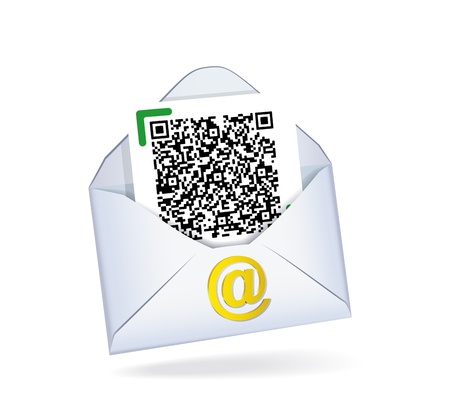 Letter with QR code in the letterbox.のイラスト素材