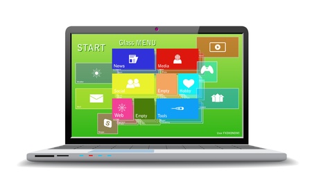 Computer with modern desktop.のイラスト素材