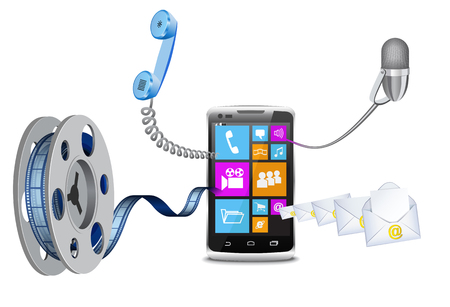Modern phone and its features.のイラスト素材