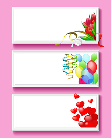 Greeting card for Valentine's Day as frames in baguette.のイラスト素材