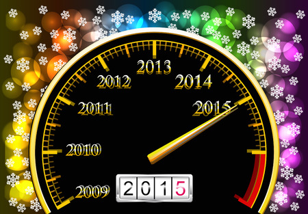 Speedometer with coming new year is shown in the picture.のイラスト素材