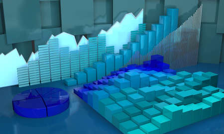 Diagrams as progress in global,business abstract background