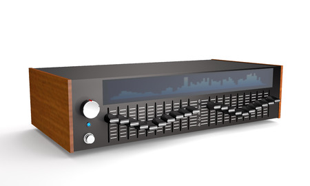 Sound octave equalizer on white background (3d illustration)の写真素材