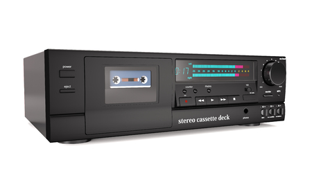 Vintage stereo cassette deck on white background (3d illustration)の写真素材