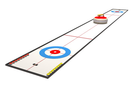 Sports ground for curling on white background (3d illustration).の写真素材