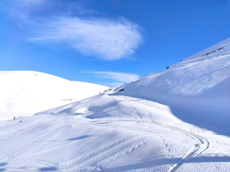 ski resort in the mountainsの写真素材