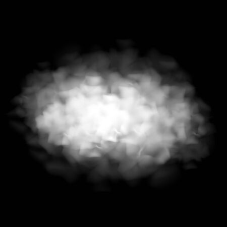 Smoke or fog illustration isolated on black background, smog or fog.のイラスト素材