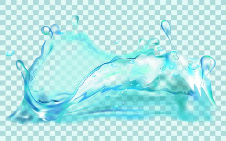 Blue water splash, vector illustrationのイラスト素材