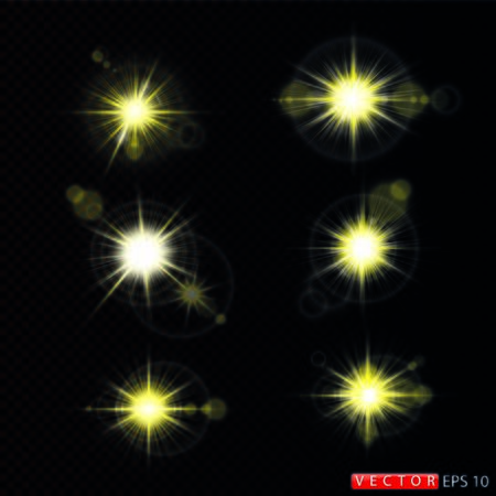 Transparent sunlight special lens flare light effect. Sun flash with rays and spotlight.のイラスト素材
