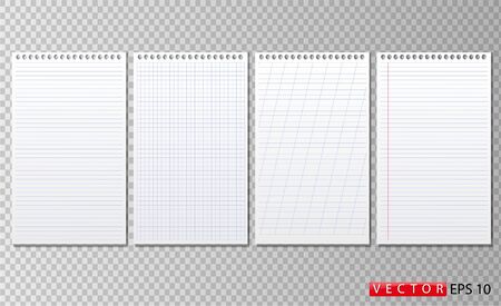 Paper of different formats, a set of 4 types of papers. Vector. EPS 10.のイラスト素材