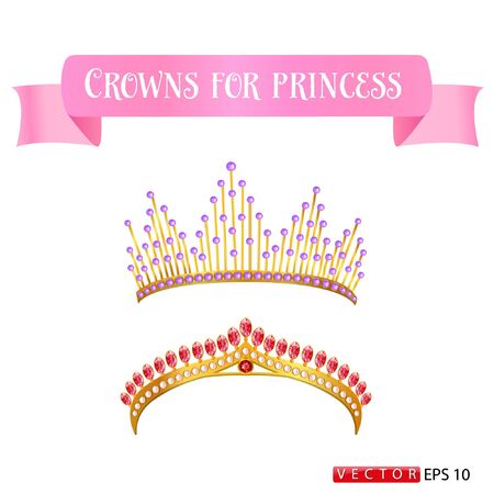 Princess crown set.のイラスト素材