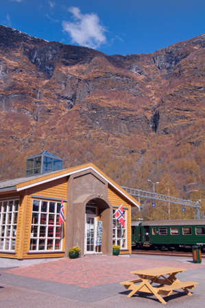 Flam Train Station in Norwayの写真素材