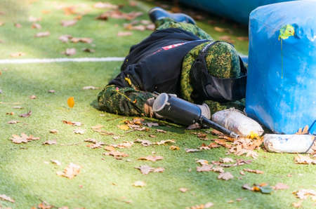 Stavopol.Russia. 10/27/2018 corporate sports paintball tournament.のeditorial素材