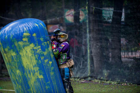 Russia. Stavopol. 07/21/2018 Russian Paintball Federation Stage 4 qualifying competitions in sports paintball. More than 12 teams from the Southern Federal District took part in the competition.のeditorial素材