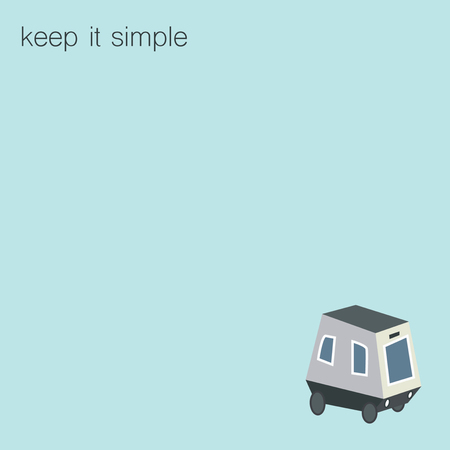 Keep it simple motivator. Picture with smart car on itのイラスト素材