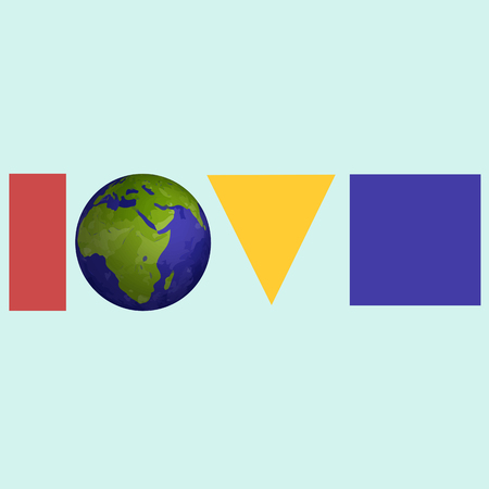 LOVE planet. Ecologycal planet. Nature. Bio.のイラスト素材