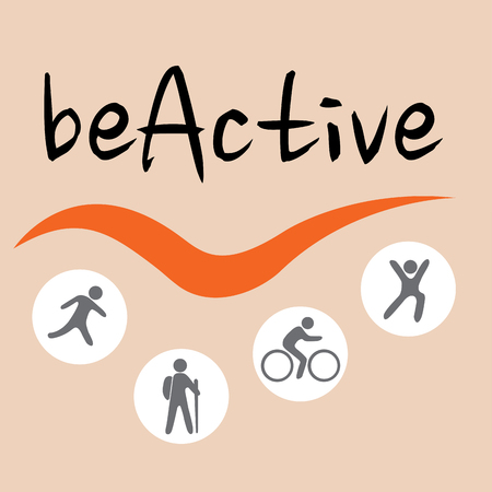 BeActive sign, active people motivatorのイラスト素材