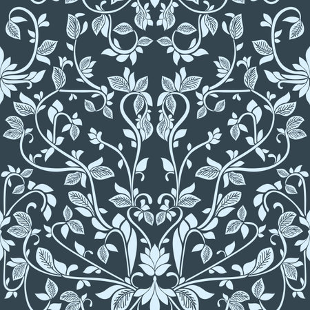 Ornate floral leaf pattern with a elegant vintage feel. Seamless pattern. Great for fabric, scrap booking, gift wrap, wallpaper, dinnerware, product design projects. Surface pattern design - Vectorのイラスト素材