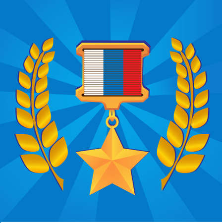 Star of Hero of Russian Federation on sunshine backgroundのイラスト素材