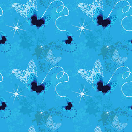 Seamless pattern for background with butterflyes and flowersのイラスト素材