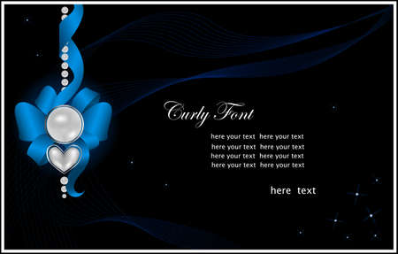 abstract greeting card with pearls on black backgroundのイラスト素材