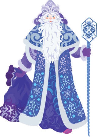 Ded Moros russian style isolated on white backgroundのイラスト素材