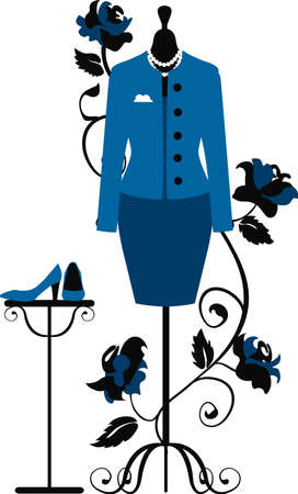 Mannequin for tailors with business dress in chanel styleのイラスト素材