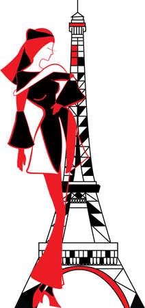 Graphic vintage women silhouettesのイラスト素材