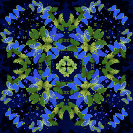 Seamless kaleidoscopic on silhouette background patternの写真素材