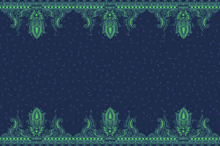 Beautiful ornate border paisley style. Seamless eastern tradition designの写真素材