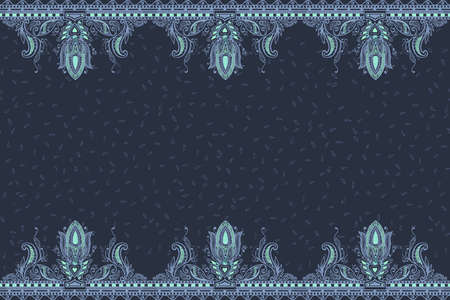 Beautiful ornate border paisley style. Seamless eastern tradition designの写真素材