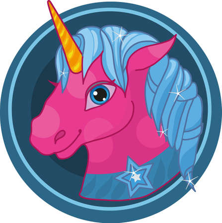Magic Unicorn cartoon baby vector illustration. Fantasy and mythological creature.のイラスト素材